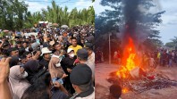 Demo Tuntut Berantas Narkoba Berujung Amuk Massa, Rumah dan 4 Motor Dibakar di Panipahan