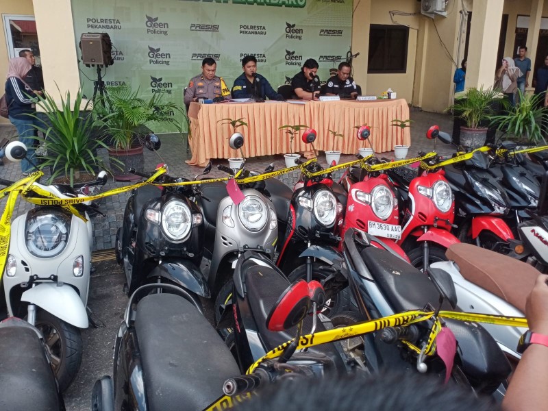 Dua Komplotan Curanmor Dibongkar Polresta Pekanbaru, 11 Pelaku dan 22 Motor Curian Diamankan