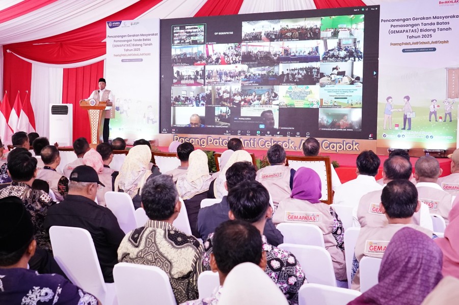Di Momen Pencanangan GEMAPATAS 2025, Menteri Nusron: Semua Masyarakat Wajib Pasang Patok