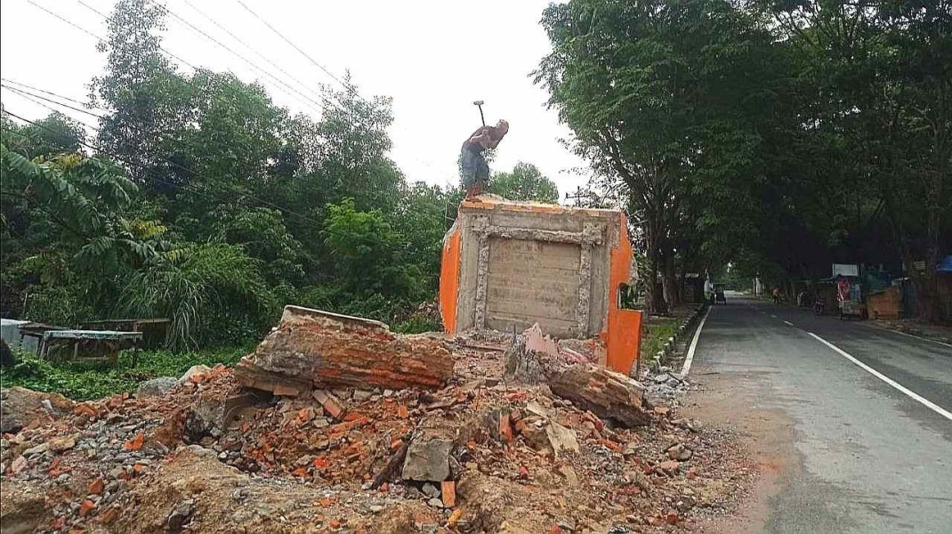 Tahap Pembongkaran, Dinas PUPR Pekanbaru Tata Ulang Kawasan Taman Labuai