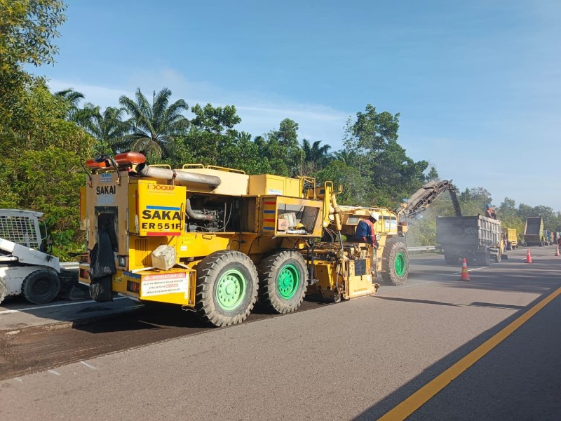 Menjelang Lebaran, Tol Pekanbaru–Dumai Diperbaiki Agar Tetap Aman
