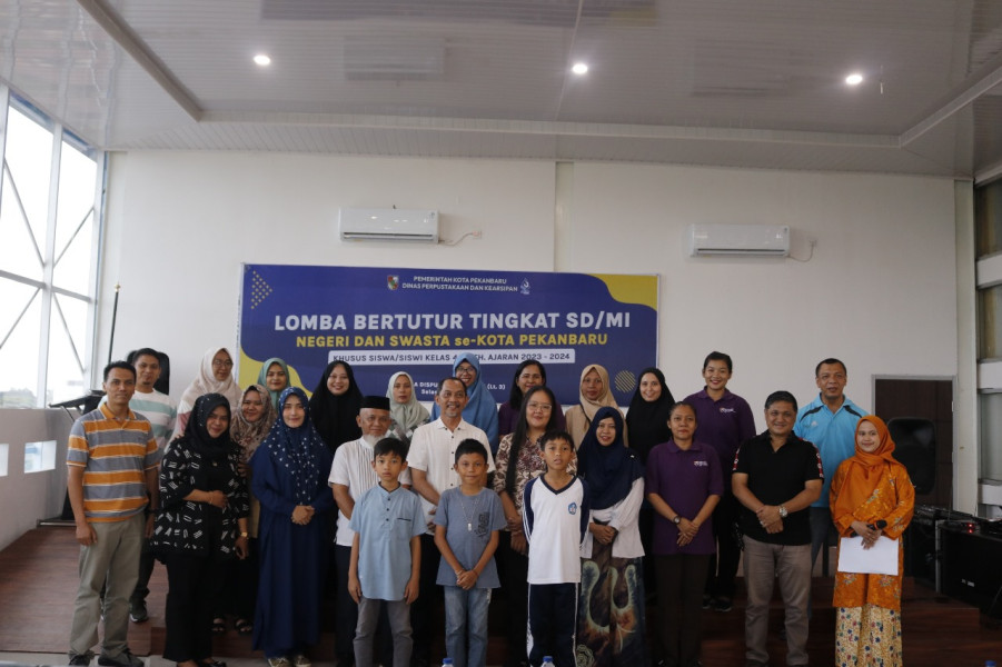 Lomba Bertutur Dispusip Pekanbaru Manfaatkan Koleksi Perpustakaan Digital