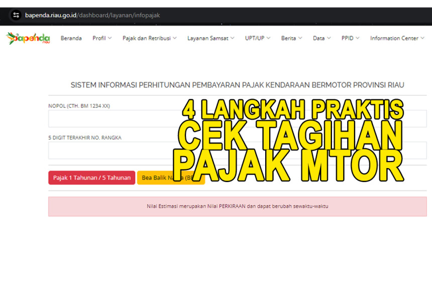 Panduan Lengkap Cek Tagihan Pajak Motor via Aplikasi Online, Ikuti 4 Langkah Ini, Mudah dan Praktis