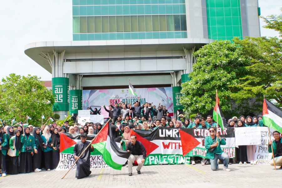 Bela Palestina Ribuan Masa Hadiri Aksi Serentak di Kampus UMRI