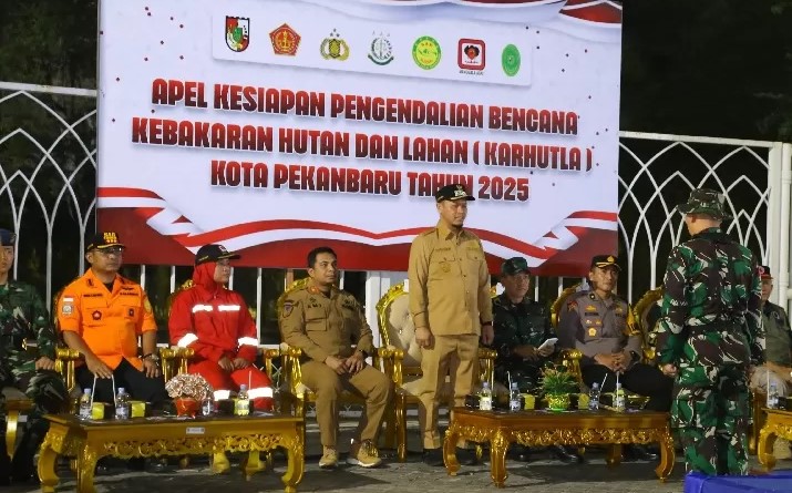 Wako Pekanbaru Pimpin Apel Kesiapan Pengendalian Bencana Karhutla