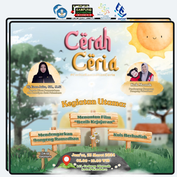 Tingkatkan Minat Baca, Perpustakaan Tenas Effendy Gandeng Kampung Dongeng Pekanbaru Bakal Gelar Kegiatan Cerah Ceria Ramadhan