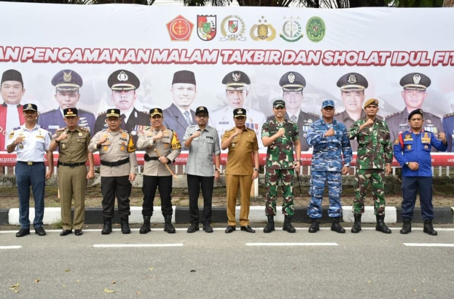 Wakil Ketua DPRD Pekanbaru Ginda Burnama Ikut Apel Bersama Pengamanan Malam Takbir 1445 H