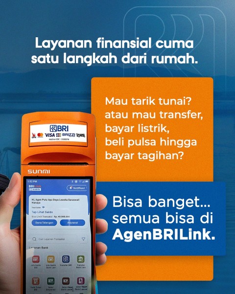 Semua Bisa Dilakukan di AgenBRILink: Tarik Tunai, Transfer, Bayar Listrik, Beli Pulsa, hingga Bayar Tagihan, Lebih Dekat dan Mudah