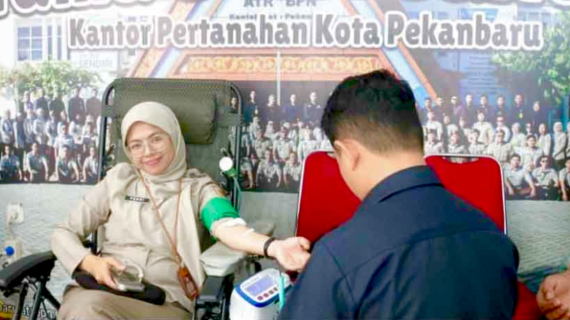 Sambut UUPA ke-66, Kanwil BPN Riau Gelar Donor Darah di Kantor Pertanahan Pekanbaru