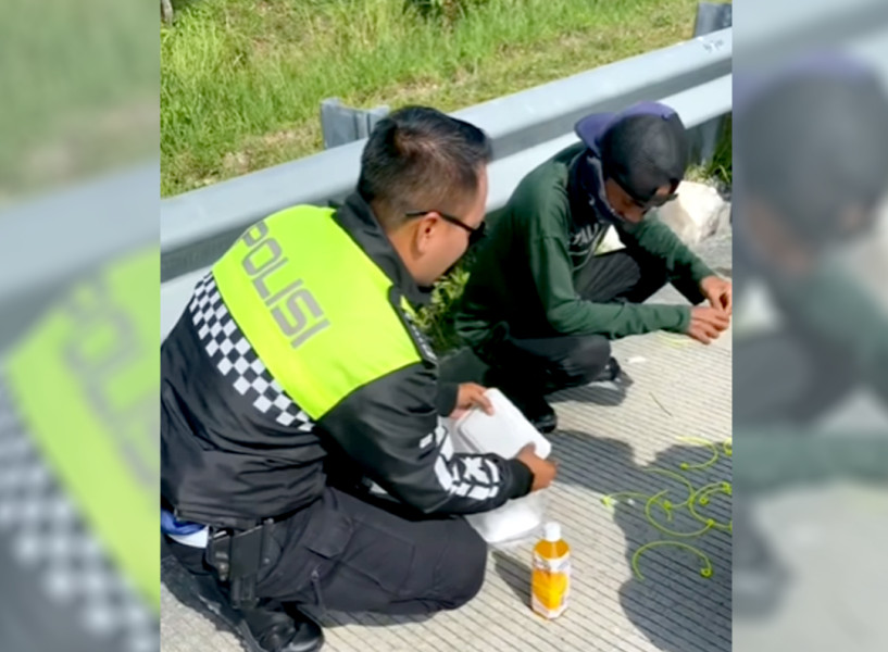 Viral Anggota Polisi Bagikan Makanan di Tol Pekanbaru - Bangkinang, Tak Disangka, Begini Respon Netizen