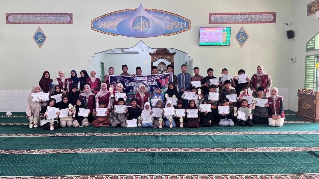 FBN Unri Gelar GEMAS, Puluhan Anak Ikuti Lomba Keagamaan di Masjid Al-Maghfirah Kelurahan Air Hitam