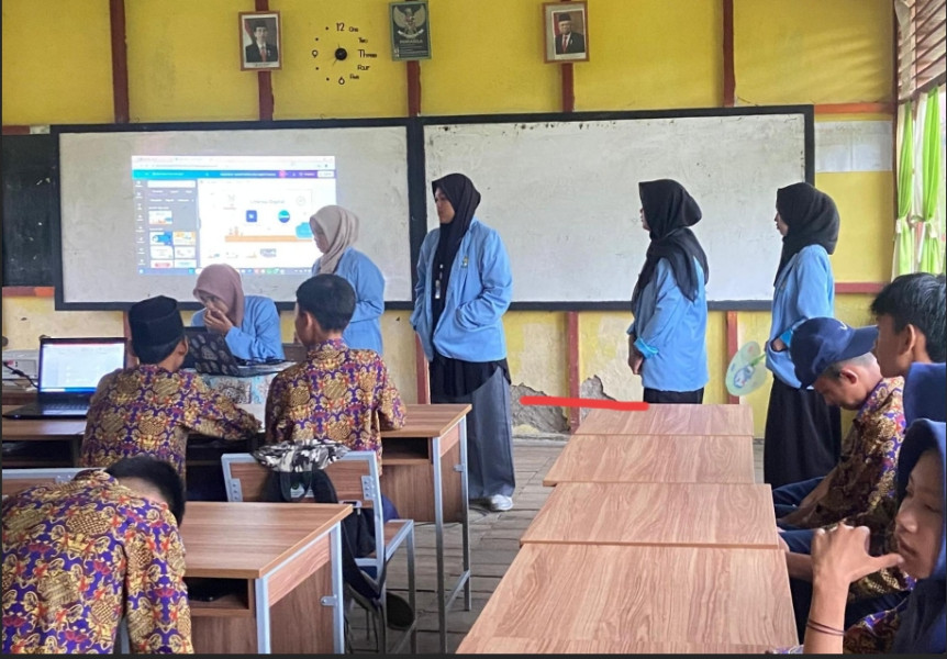 Mahasiswa Kukerta Universitas Riau Gelar Pelatihan Ms Word dan Canva di SMPN 4 GAS Indragiri Hilir