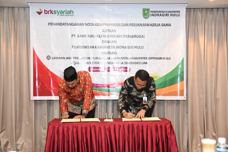 BRK Syariah dan Pemkab Inhu Jalin Sinergi, Perkuat Pengelolaan Keuangan Daerah Berbasis Digital