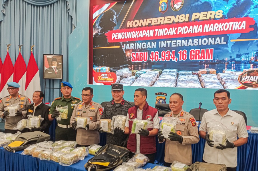 Ungkap Jaringan Narkoba Internasional, Polda Riau Amankan 46,9 Kg Sabu