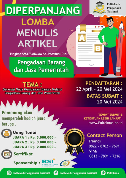 Polteknas Gelar Lomba Artikel PBJ Tingkat SMA Sederajat