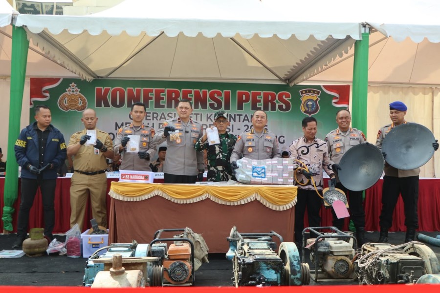 Operasi PETI Kuantan Merah Putih Presisi, Polda Riau Bongkar Jaringan hingga Pemodal dan Amankan Rp972,8 Juta