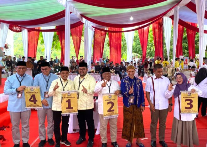 Pilkada Kampar 2024: Nomor Urut Paslon Bupati Resmi Diumumkan, Repol Nomor 1, Yuyun Nomor 4