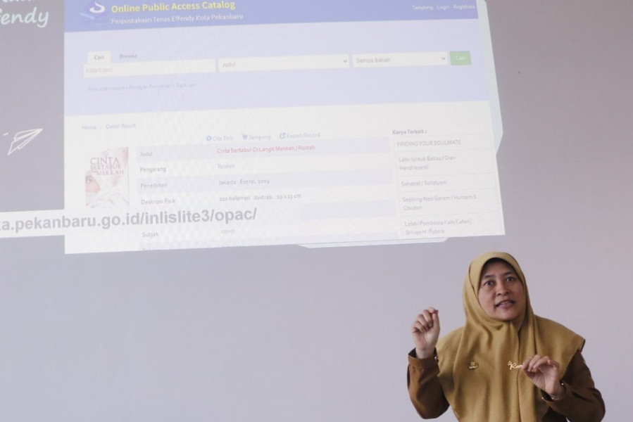 Dispusip Pekanbaru Perkenalkan Online Public Access Catalog, Cari Koleksi Buku Jadi Lebih Mudah