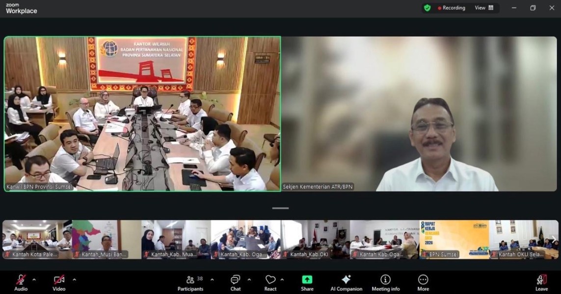 Berikan Pengarahan di Rakerda Kanwil BPN Provinsi Sumsel, Sekjen ATR/BPN: Kemampuan Kelola Tiga Instrumen Jadi Kunci Sukses Pemimpin