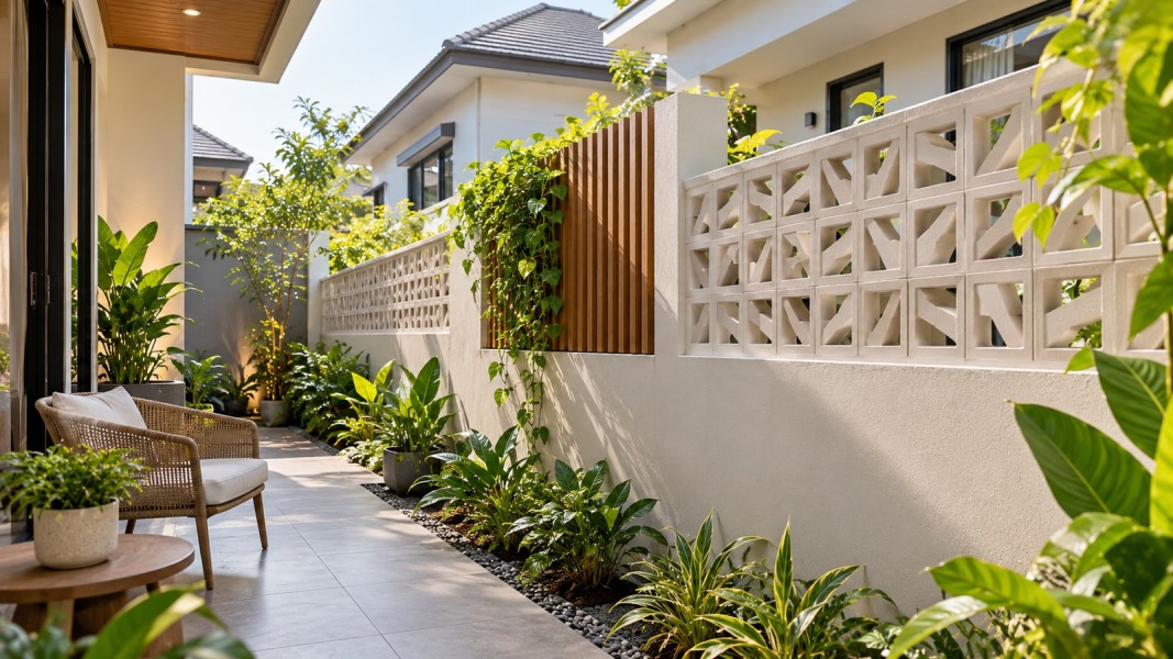 7 Ide Dinding Pembatas Rumah dengan Tetangga, Privasi Terjaga Tanpa Terasa Sumpek