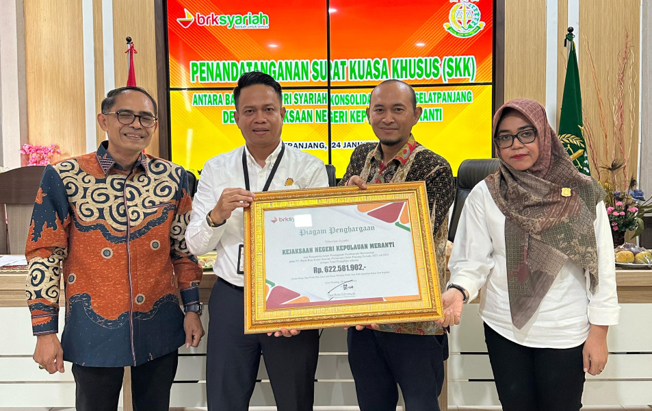 Apresiasi Kinerja Kejari Kepulauan Meranti, BRK Syariah Lanjutkan Penandatanganan SKK