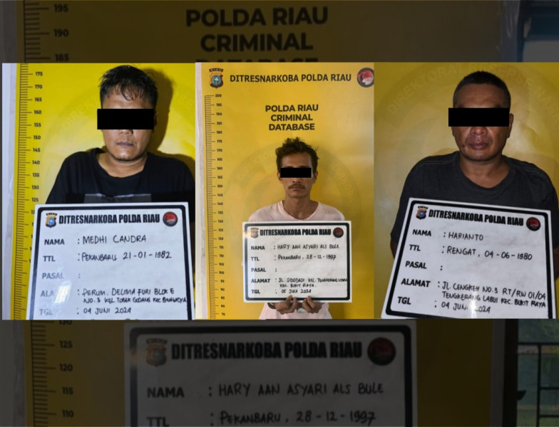 Pura-pura Jadi Pembeli, Tiga Pengedar di Pekanbaru Sabu Ditangkap Polisi