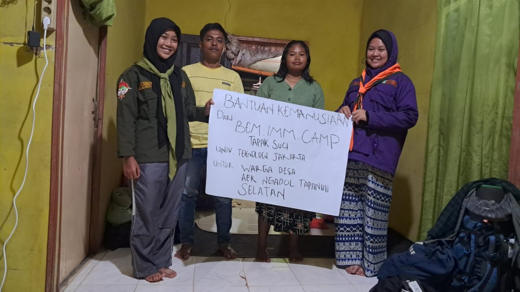 Peduli Banjir Sumatera, 4 UKM Universitas Teknologi Muhammadiyah Jakarta Kirim Bantuan Kemanusiaan ke Desa Aek Ngadol Tapanuli Selatan